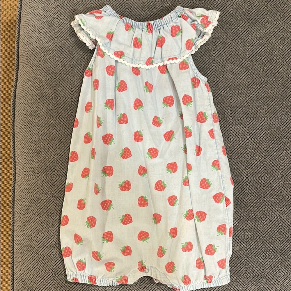 Tucker + Tate Strawberry Print One Piece - White and Red